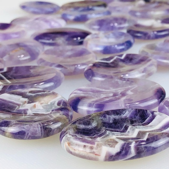 Amethyst thumb stone oval worry stones healing crystal rock palm stone - Picture 5 of 11